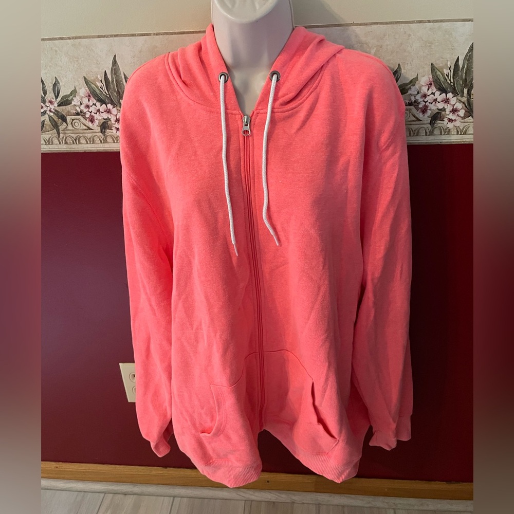 Bobbie Brooks Coral Zip Front Hoodie